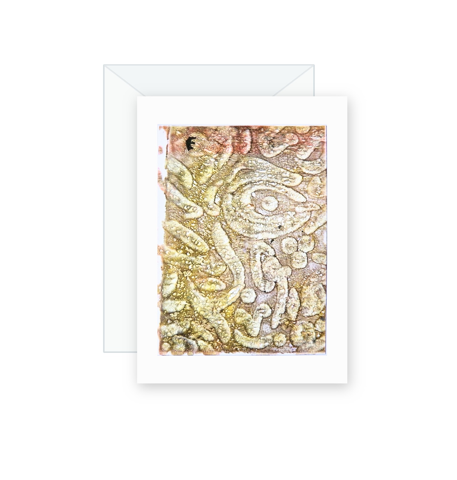 Honey Drift handmade greeting card, original watercolor and acrylic painting on card paper